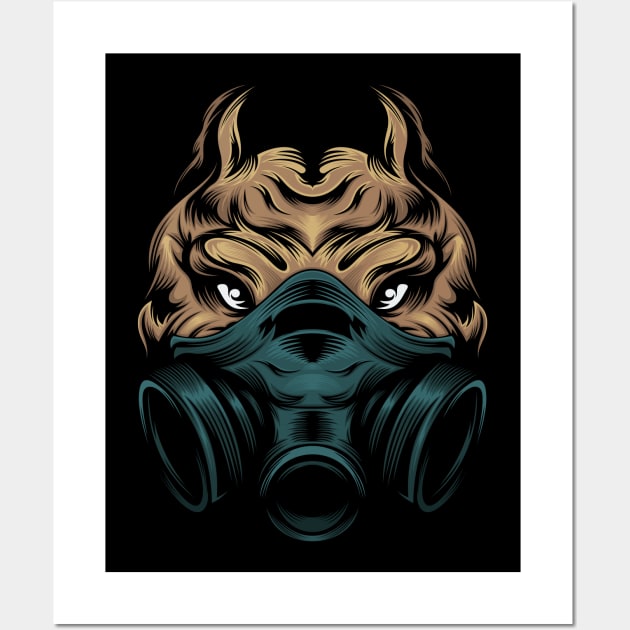 head Pitbull mask mascot Wall Art by Mako Design 